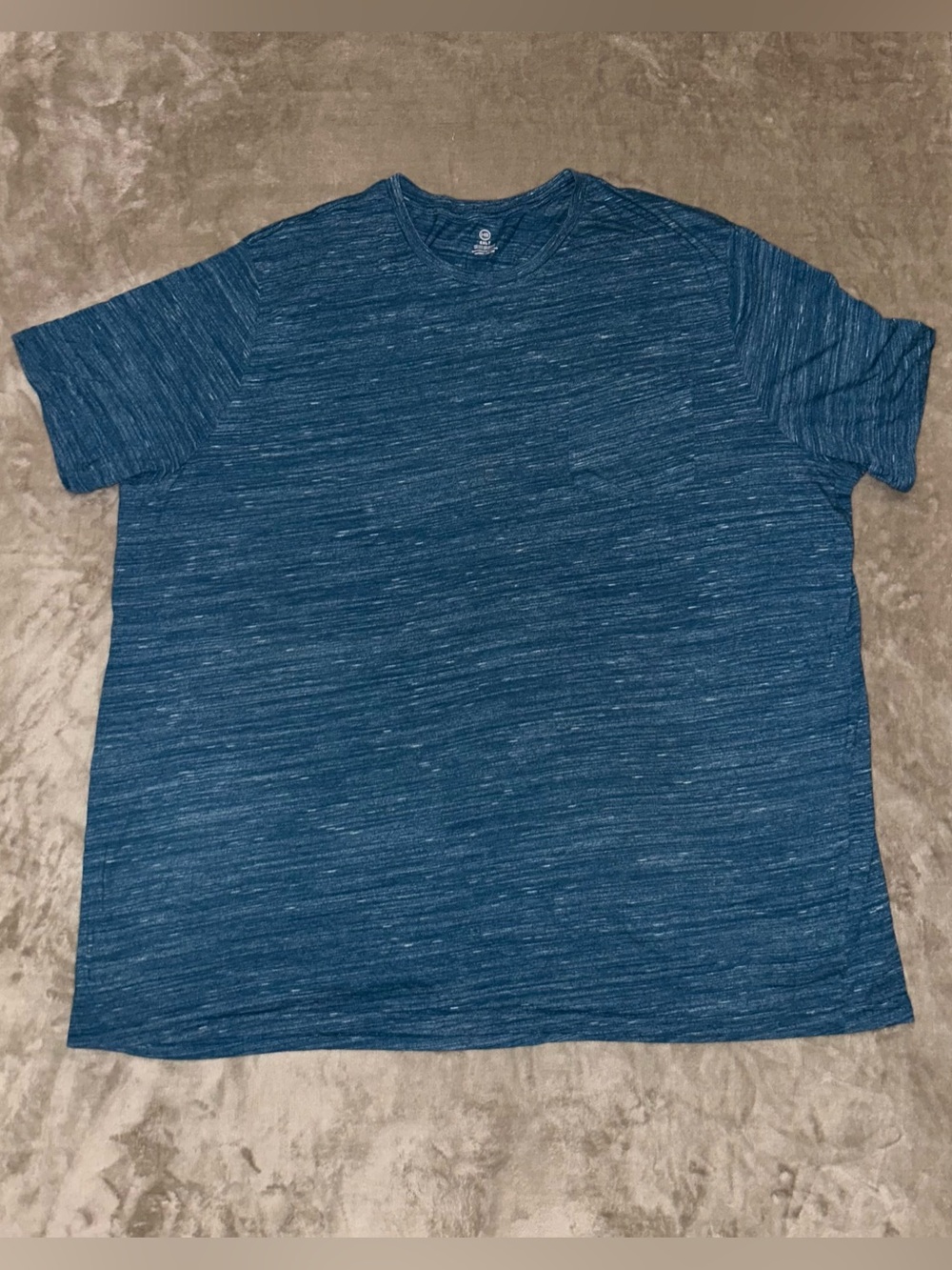 Men's Short Sleeve Heathered Blue Crewneck T-Shirt 6XLT